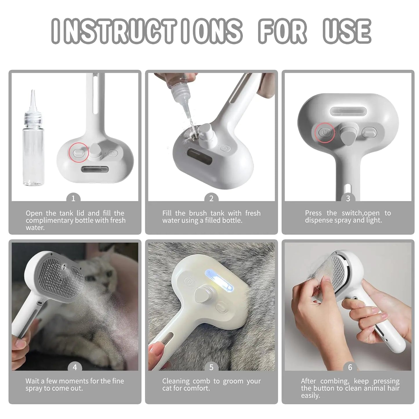 Pet Grooming Mist Brush