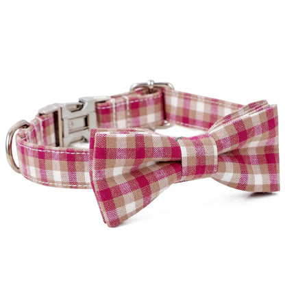 Cotton Bow Tie Buckle Dog Collar