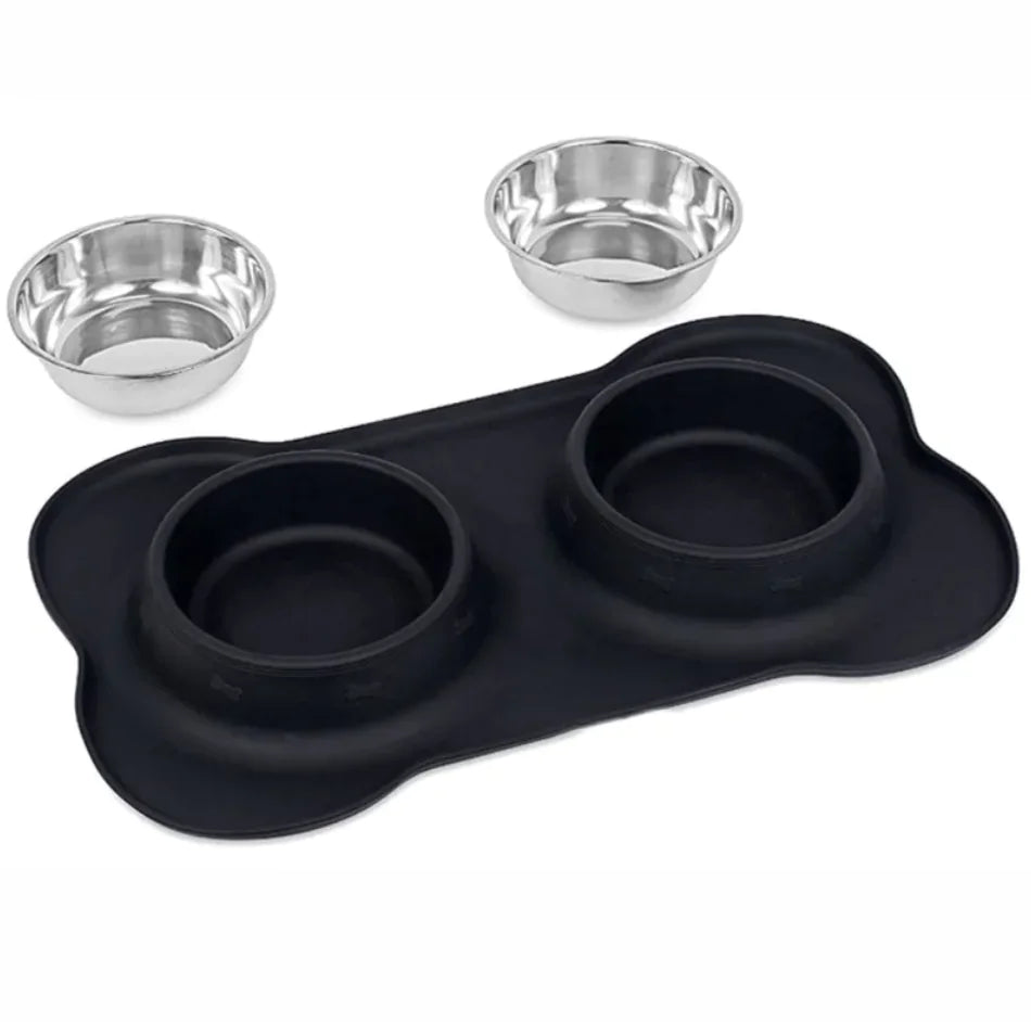 Bone Shaped Silicone Pet Bowl Mat