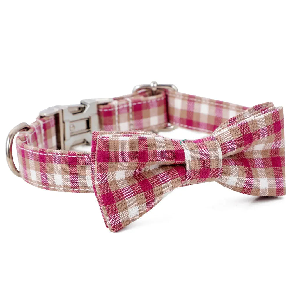 Cotton Bow Tie Buckle Dog Collar