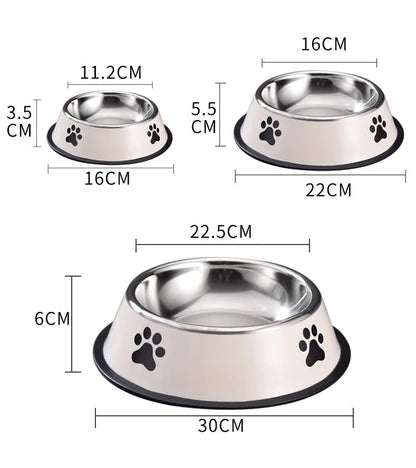 Non-Slip Printed Stainless Steel Pet Bowl
