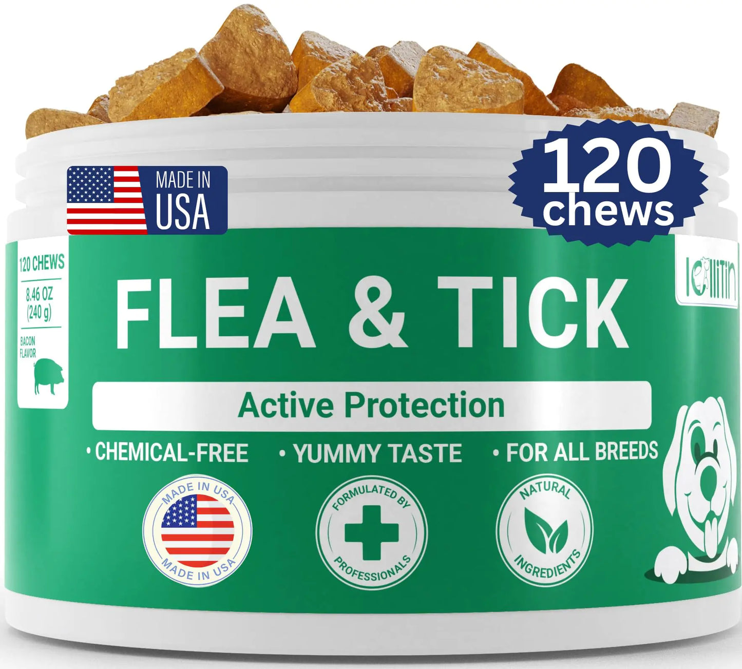 LOLLITIN Flea & Tick Dog Supplement - ALL NATURAL