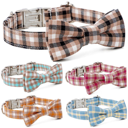 Cotton Bow Tie Buckle Dog Collar