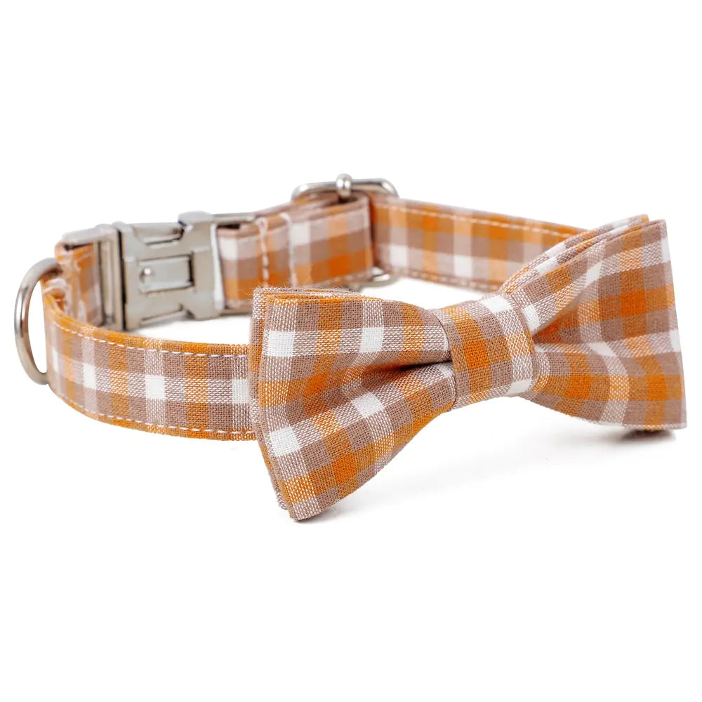 Cotton Bow Tie Buckle Dog Collar