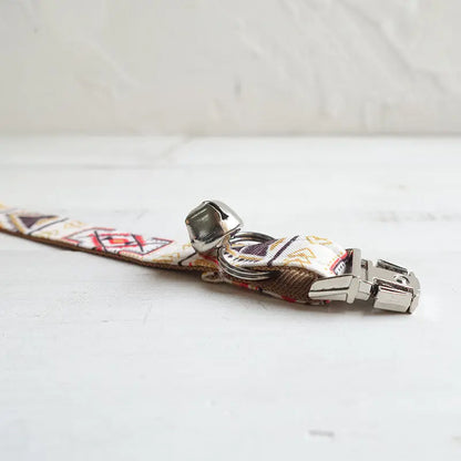 Adjustable Brown Ethnic Cat Collar
