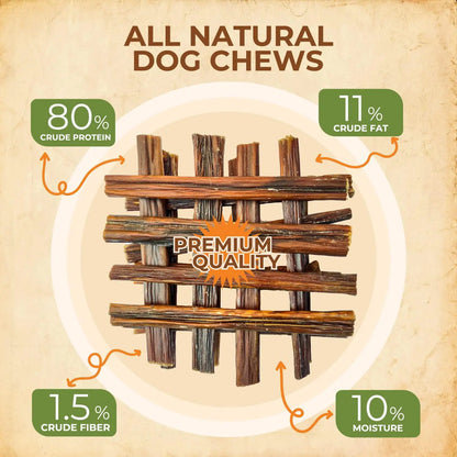 Gullet Sticks 100% Natural Beef Esophagus Dog Chews 24 Pack