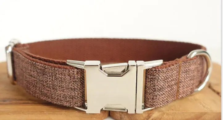 Brown Checkered Dog Collar