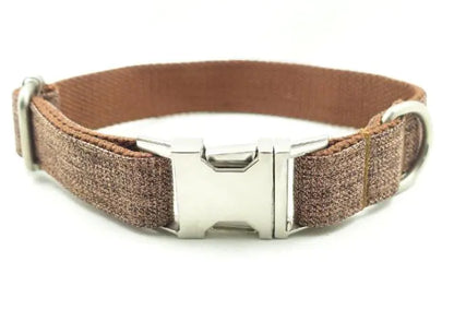 Brown Checkered Dog Collar