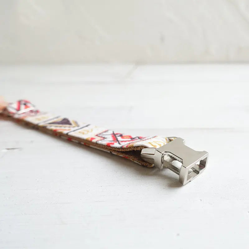 Adjustable Brown Ethnic Cat Collar