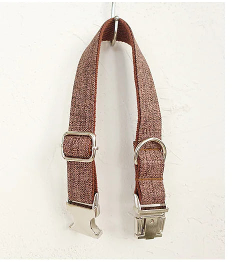 Brown Checkered Dog Collar