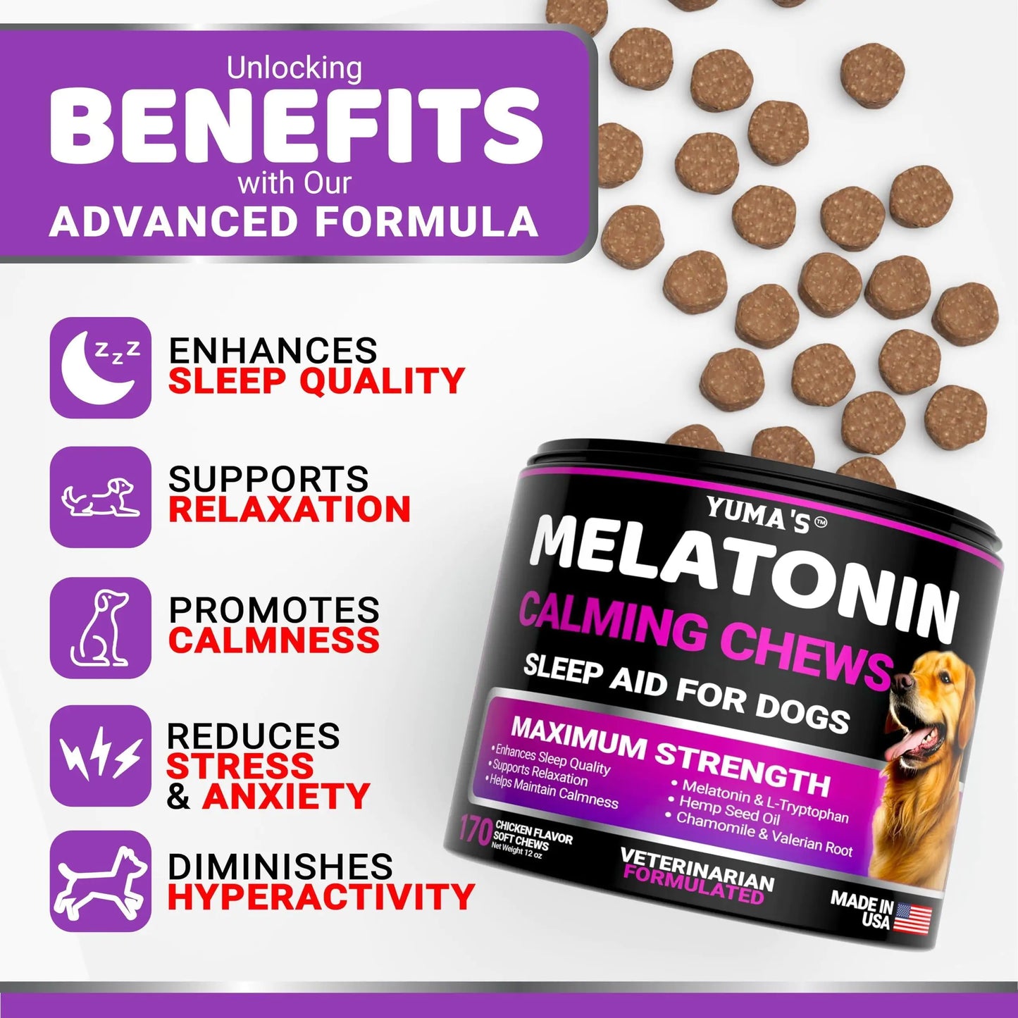 Serenity Dog Calming Melatonin Treats - 170 Chews