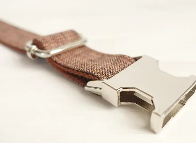 Brown Checkered Dog Collar