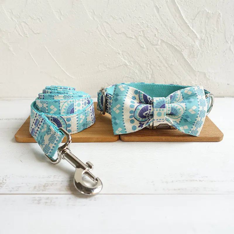 Blue Dye Dog Collar Set