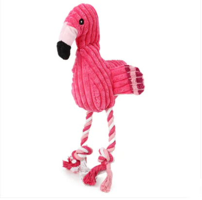 Flamingo Dog Toy, Squeaky Chew Toy for Pets