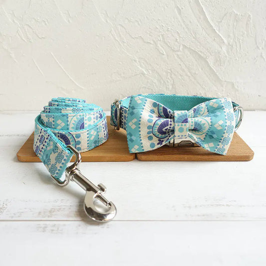 Blue Dye Dog Collar Set