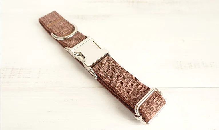Brown Checkered Dog Collar